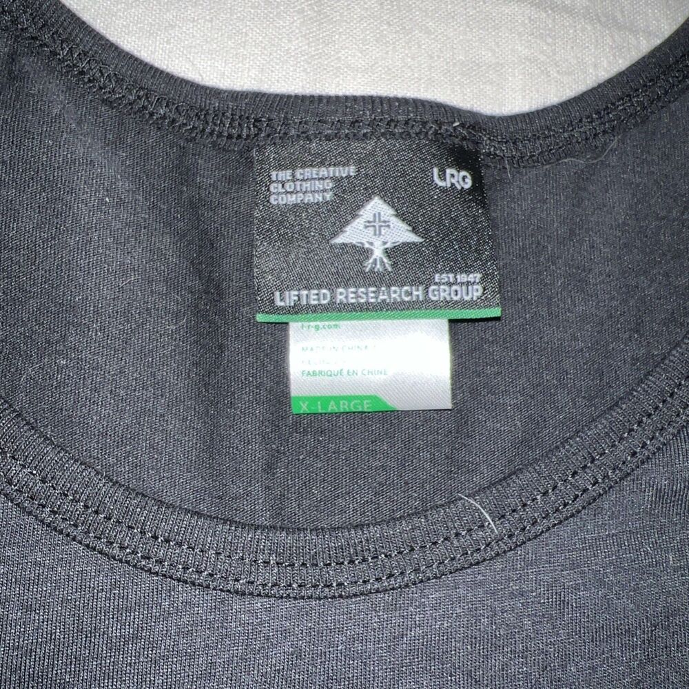 LRG Men Tank Top XLARGE Black Graphic Activewear Logo Sleeveless Colorful - Picture 2 of 6